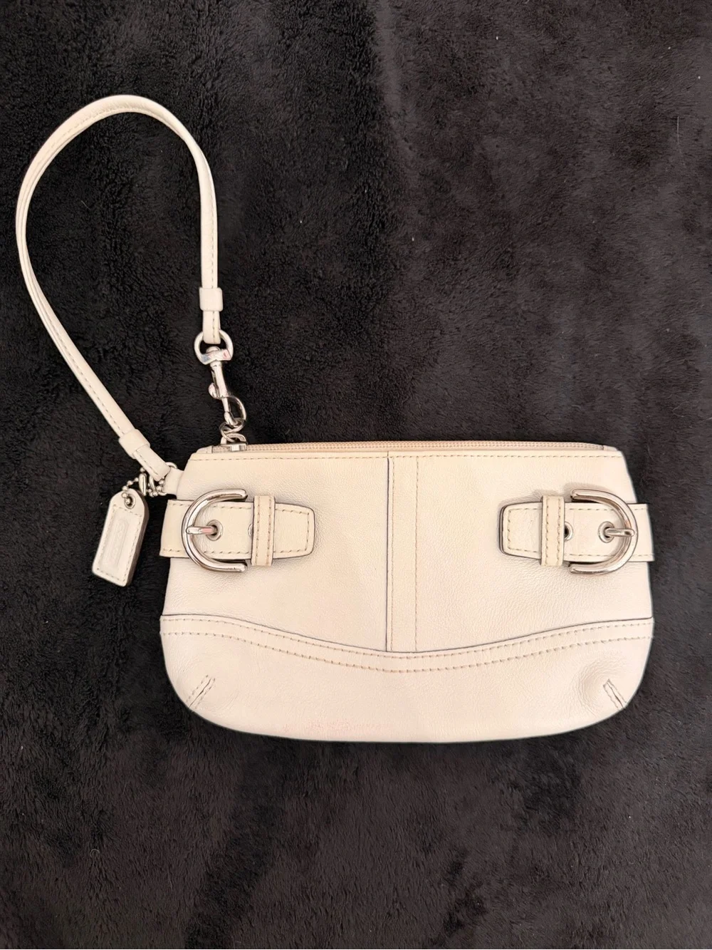 Cream White Coach Wristlet